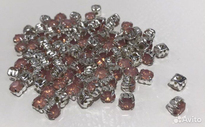 Стразы пришивные стеклянные разноцветные радужные