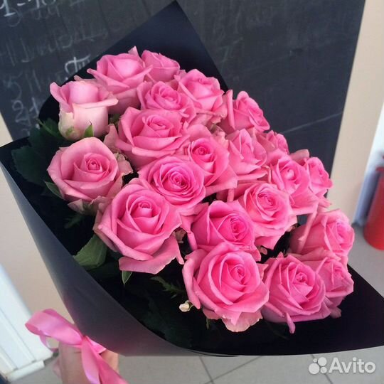 Букет 21 розовая роза Цветы Красноярск