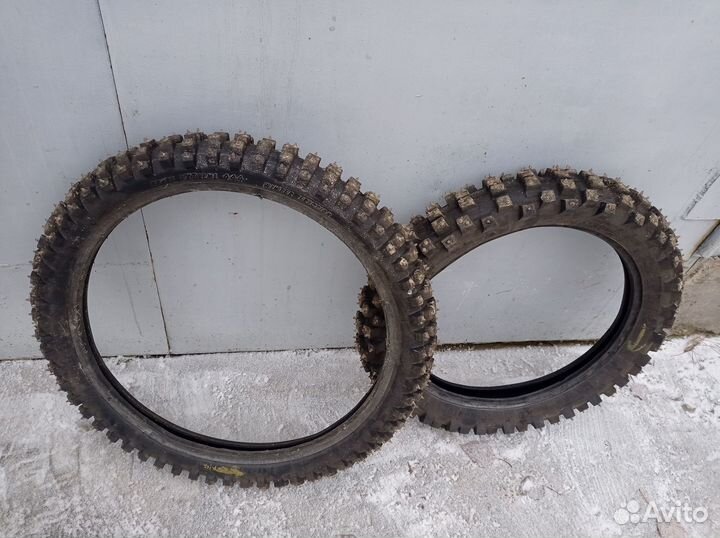 Шипованная резина mitas на мотоцикл, комплект