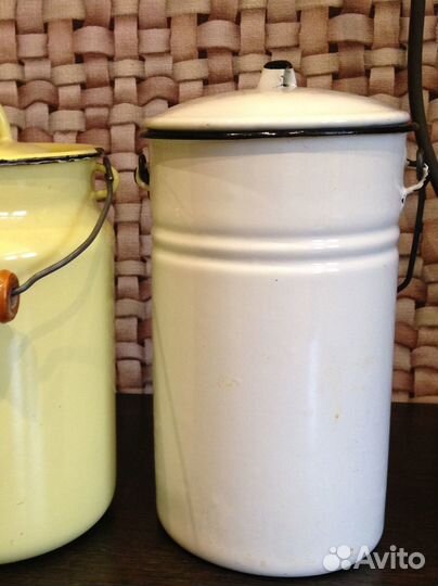 Эмалированный бидон 2 л для молока времен СССР