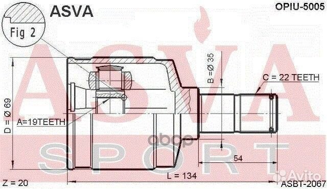 Шрус внутренний 19x35x22 daewoo daewoo : matiz