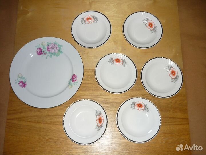 Блюдо тарелки фарфор Дулёво СССР