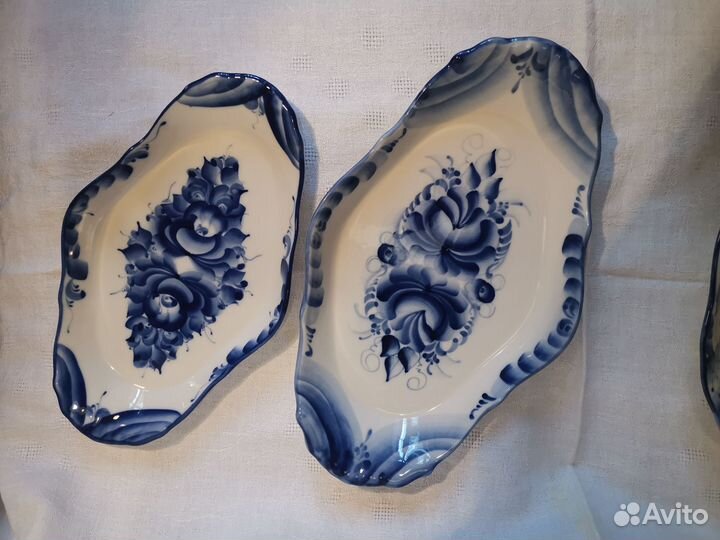 Блюдо для сервировки, гжель