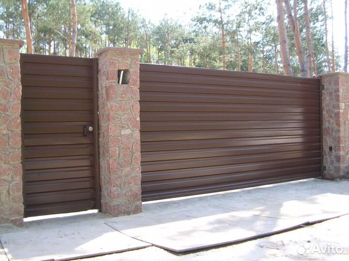 Откатные ворота с установкой