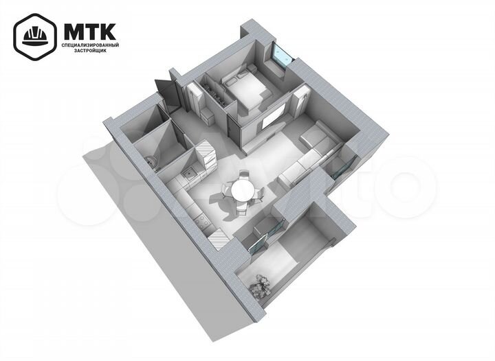 2-к. квартира, 50,5 м², 6/8 эт.