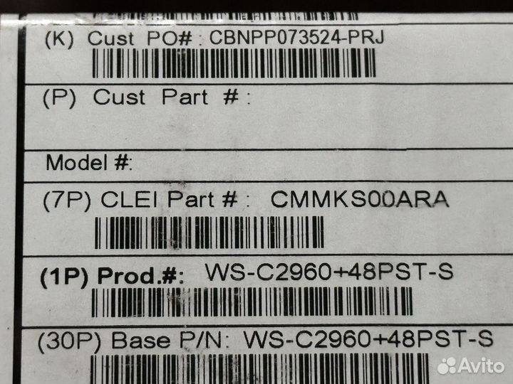 Новый Poe коммутатор cisco WS-C2960+48PST-S