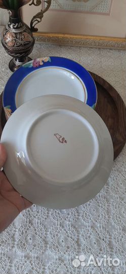 Тарелки редкие Дулево, синее крытье/ 6шт