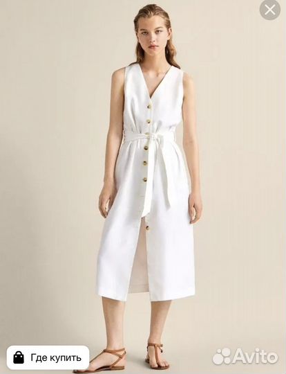 Льняное платье massimo dutti