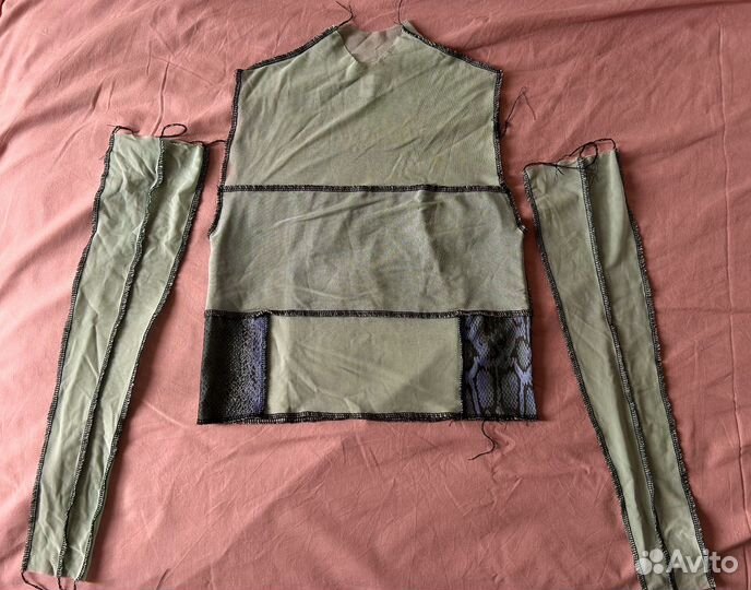 Топ голубой с отдельными рукавами sunny y2k