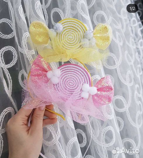 Новогодние Ободоки ушки мышки снежинка звездочка