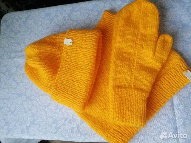 Комплект шапка, снуд, варежки