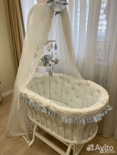 Бортики и балдахин в кроватку для мальчика