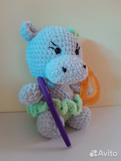 Подарок к 1 сентября.Игрушка ручной работы Бегемот