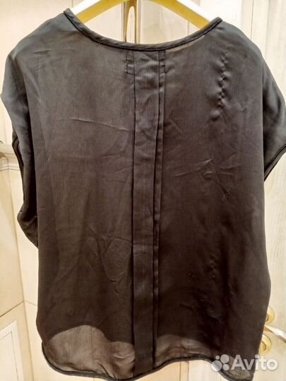 Блузка Pepe jeans Италия чёрная шифон 48р