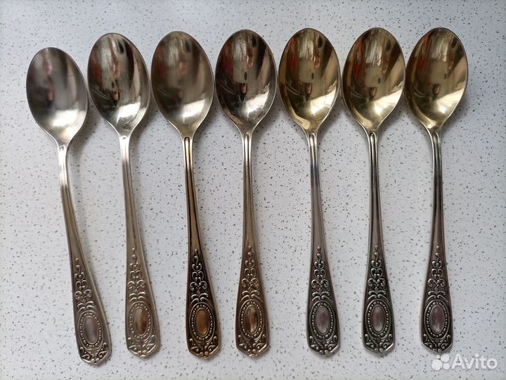 Ложки столовые и чайные, мельхиор СССР