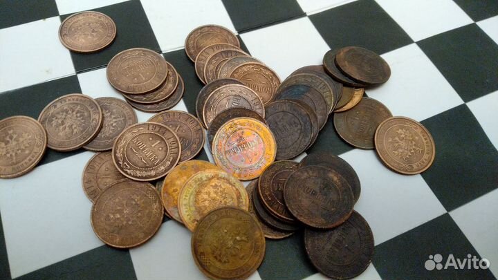 Медные царские монеты 1,2,3,5 коп