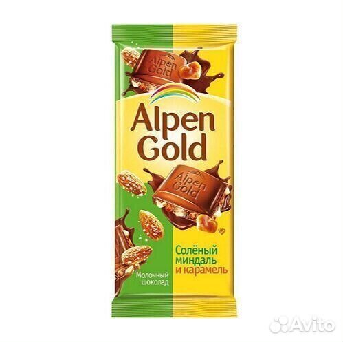 Шоколад Alpen Gold Солёный миндаль-Карамель 90 г