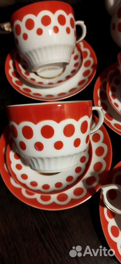 Чайный сервиз СССР горох, сервизы Дулево, Вербилки