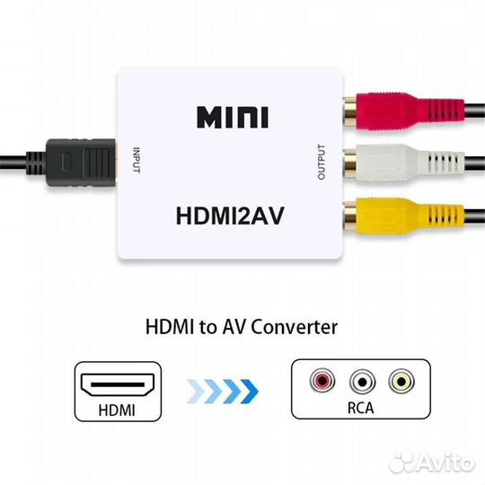 Переходник Видео конвертер hdmi - RCA AV/ cvsb L/R