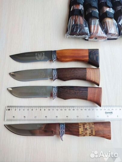 Нож охотничий Лев, Тигр, Медведь, Волк