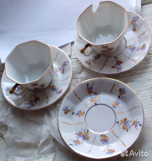 Чайный сервиз СССР с фиалками