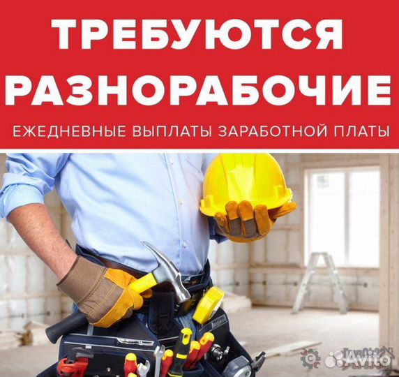 Требуются разнорабочие с ежедневной оплатой