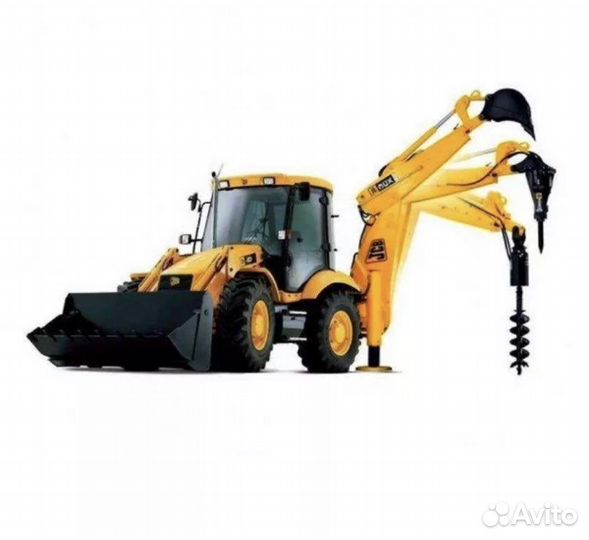 Эксковатор-погрузчик, буроям, гидромолот