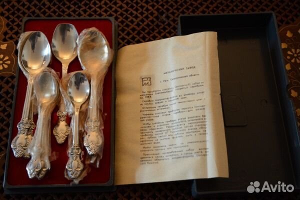 Набор мельхиоровый десертный новый подарочный СССР