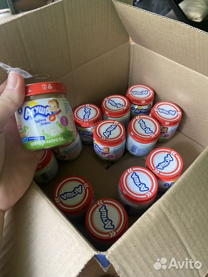 Детское питание пюре фруктовое, овощное и каши