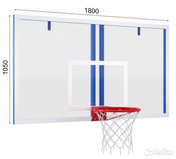 Игровой щит из оргстекла 15 мм с антивандальным кольцом Pioner A13339