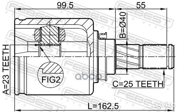 ШРУС внутренний 23x40x25 (nissan almera N16 (UK