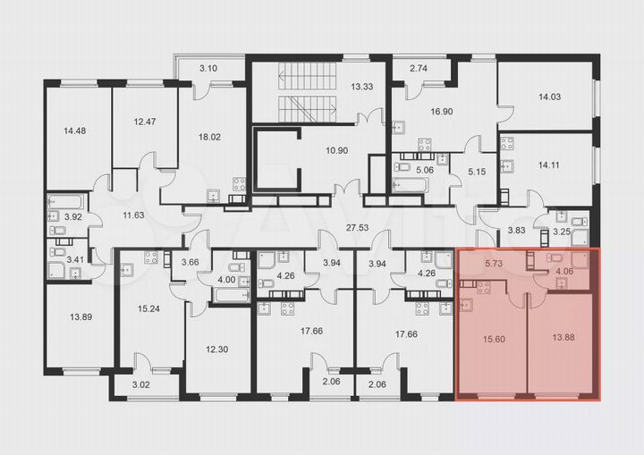 1-к. квартира, 39,3 м², 8/9 эт.