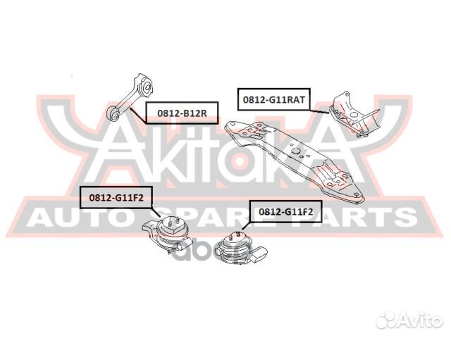 Подушка двигателя задняя AT 0812G11RAT asva