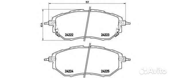 Комплект тормозных колодок P78017 brembo