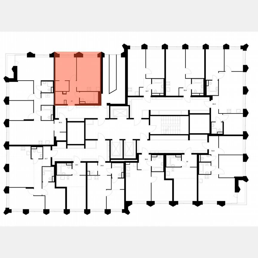 1-к. квартира, 40 м², 15/25 эт.