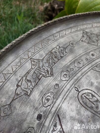 Поднос медный с персидским узором