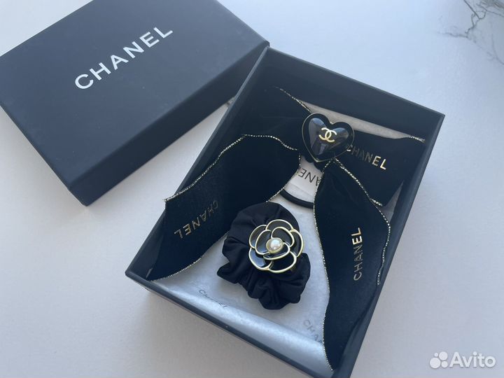 Резинки для волос набор с камелией бант chanel