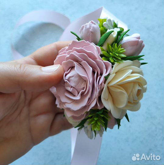 Браслет и бутоньерка для свидетелей на свадьбу