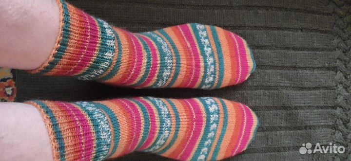 Носки шерстяные вязанные