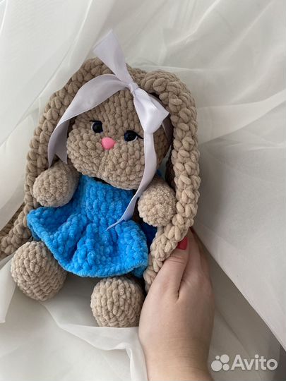 Игрушка заяц ручная работа плюшевая