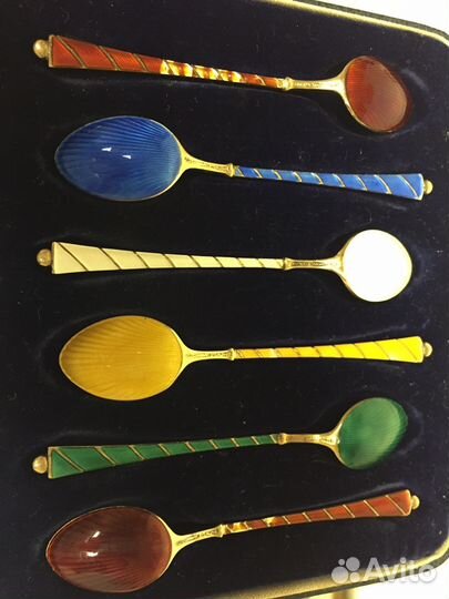 Антикварные ложки дания. ложки со школами, под рес