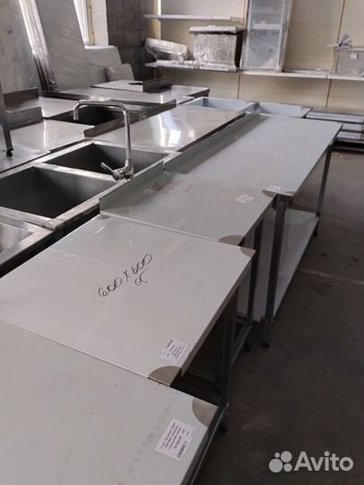 Столы полки из нержавеющей стали для общепита