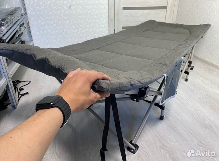 Раскладушка+матрас+усиленная конструкция +карман
