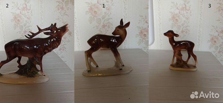 Олени фарфоровые ГДР 1950-60 гг