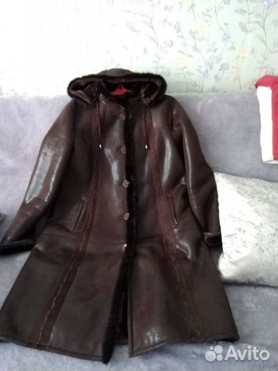 Женская натуральная дубленка размер 58