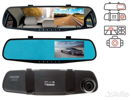 Новый регистратор-зеркало Digma FreeDrive 303