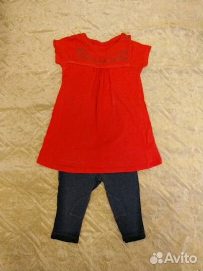 Комплект туника+штанишки,6-9мес,mothercare