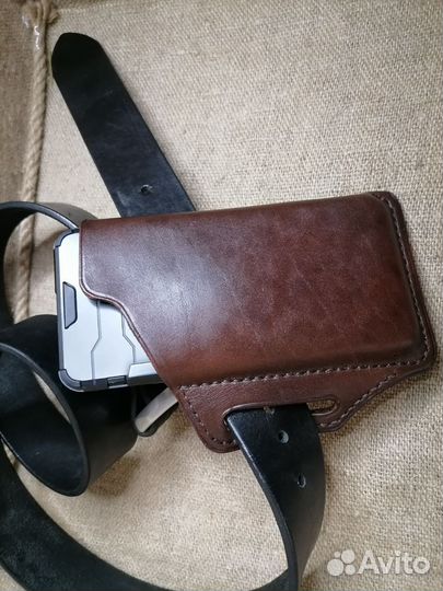 Кожаный чехол для смартфона/телефона на пояс