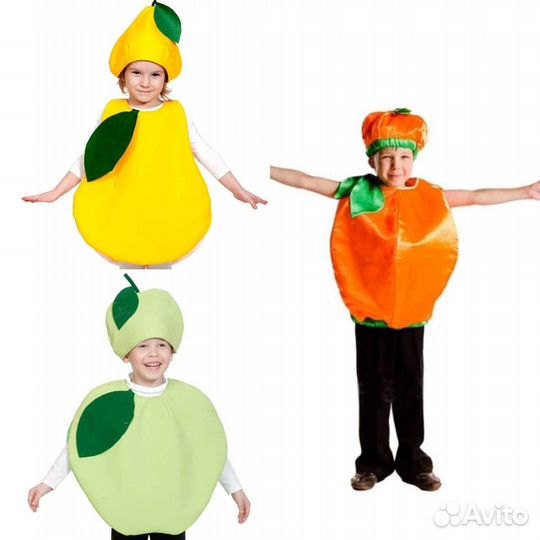 Костюм Фрукты Ягоды Яблоко Апельсин Груша Слива