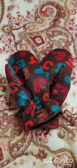 Детские зимние варежки,наполнитель утиный пух